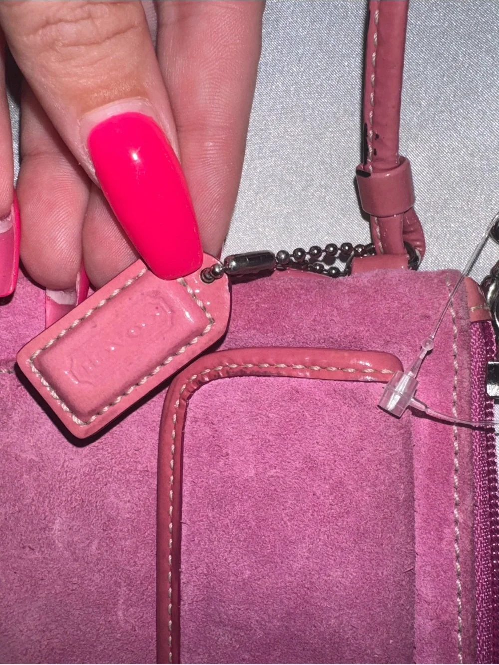 Coach Pink Suede Wristlet Clutch